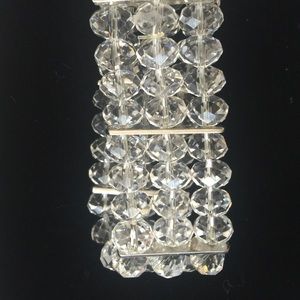 Silver & Clear faceted stretch bracelet